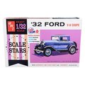 Amt Skill 2 Model Kit 1932 Ford V-8 Coupe Scale Stars 1 by 32 Scale Model AMT1181